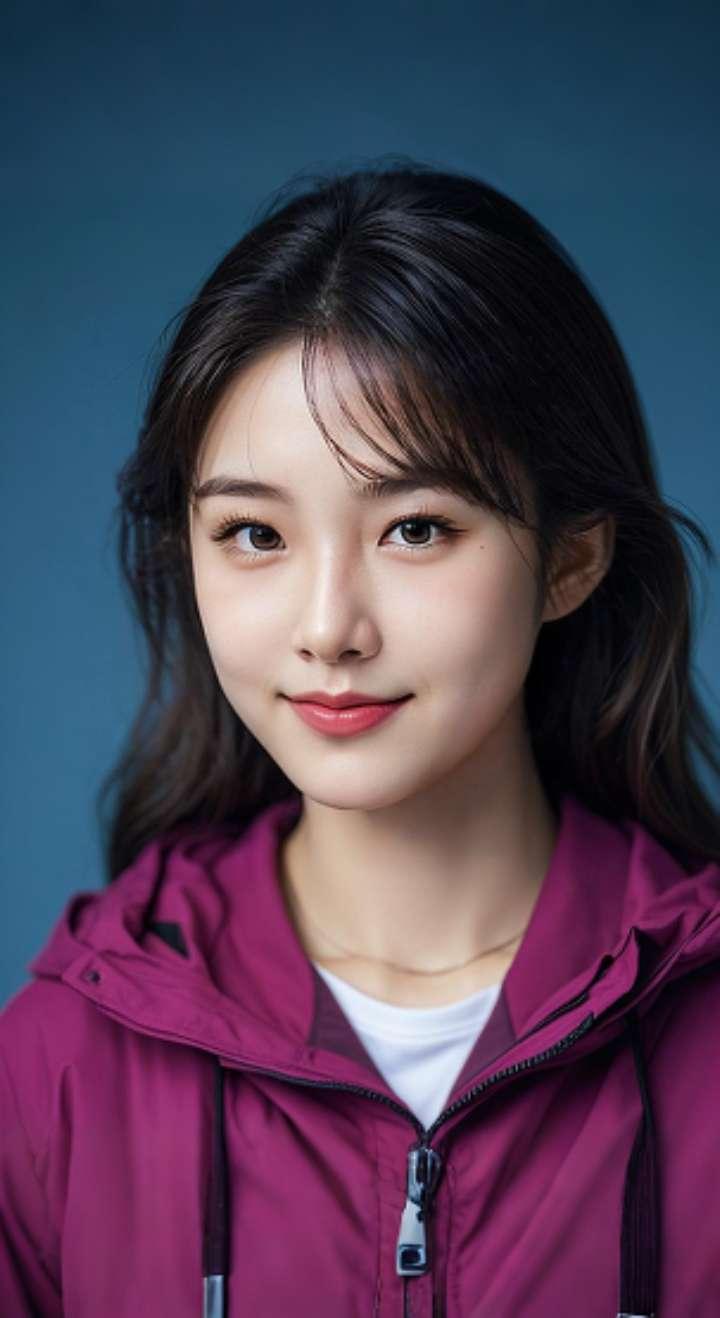 AI扩图 AI冲锋衣甜微笑