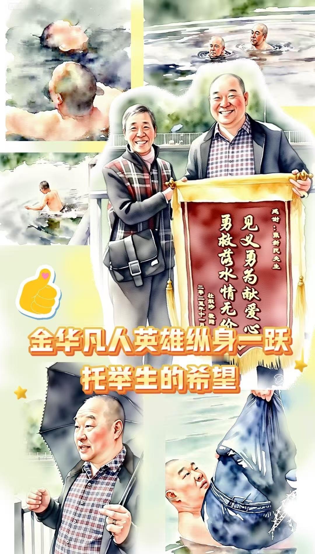 零下的气温，刺骨的河水，挡不住一颗向善的心。浙江大叔不顾自身安危跳河救人，那一瞬