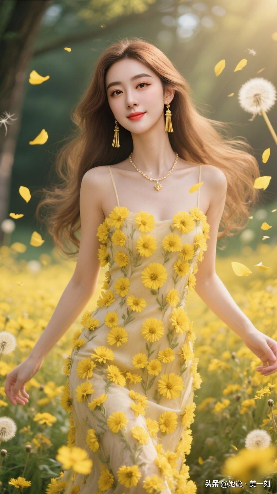 夏日浪漫野餐，花海中的优雅时光。清纯甜美的样子漂亮吗