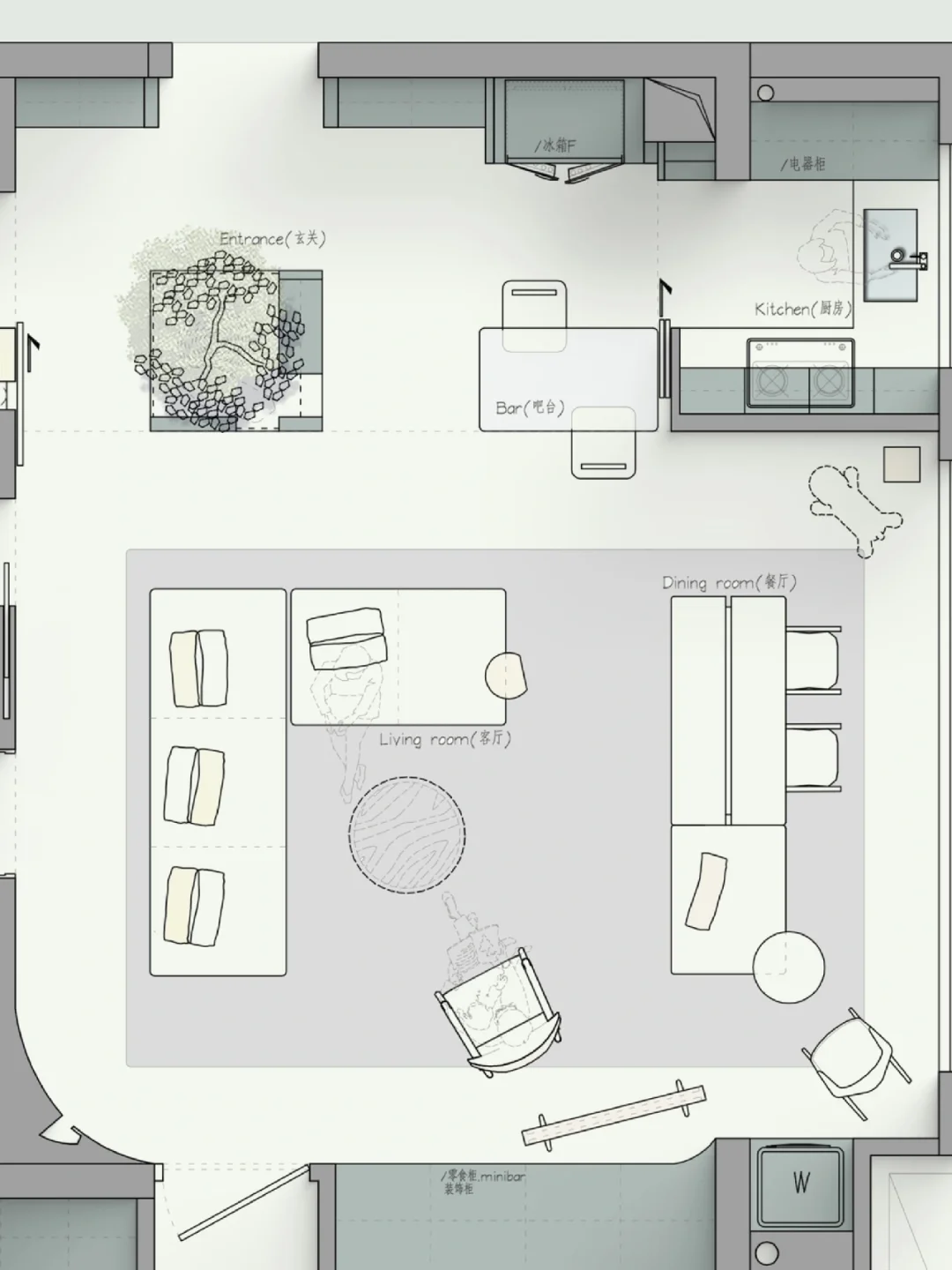 户型改造｜100平的大平层视感｜就爱坐在窗边