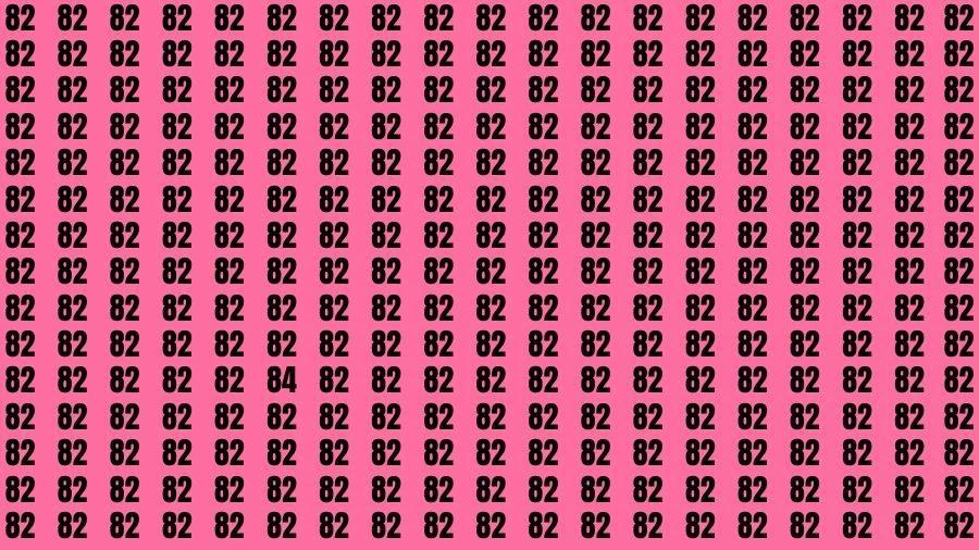 在这张满是数字的图片中，大部分数字是“82” ，但有一个不同的数字84悄悄混入其