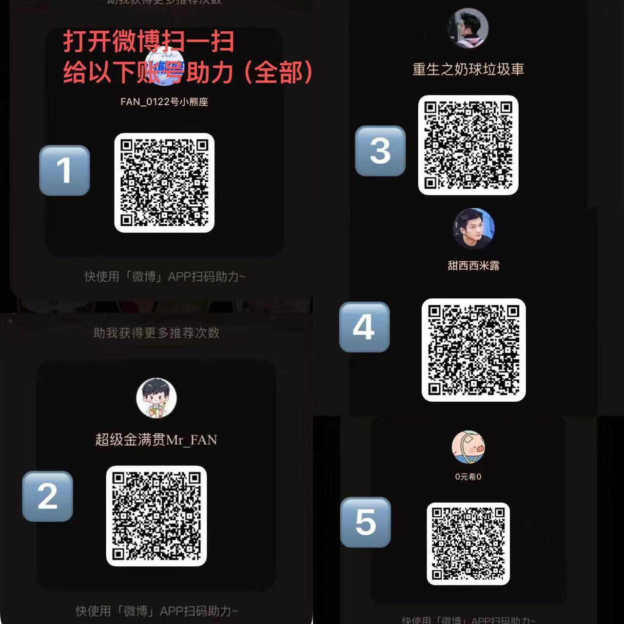 大家可以让身边的朋友直接帮忙扫码助力 一个助力就是五票 一个人助力五次就是二十五