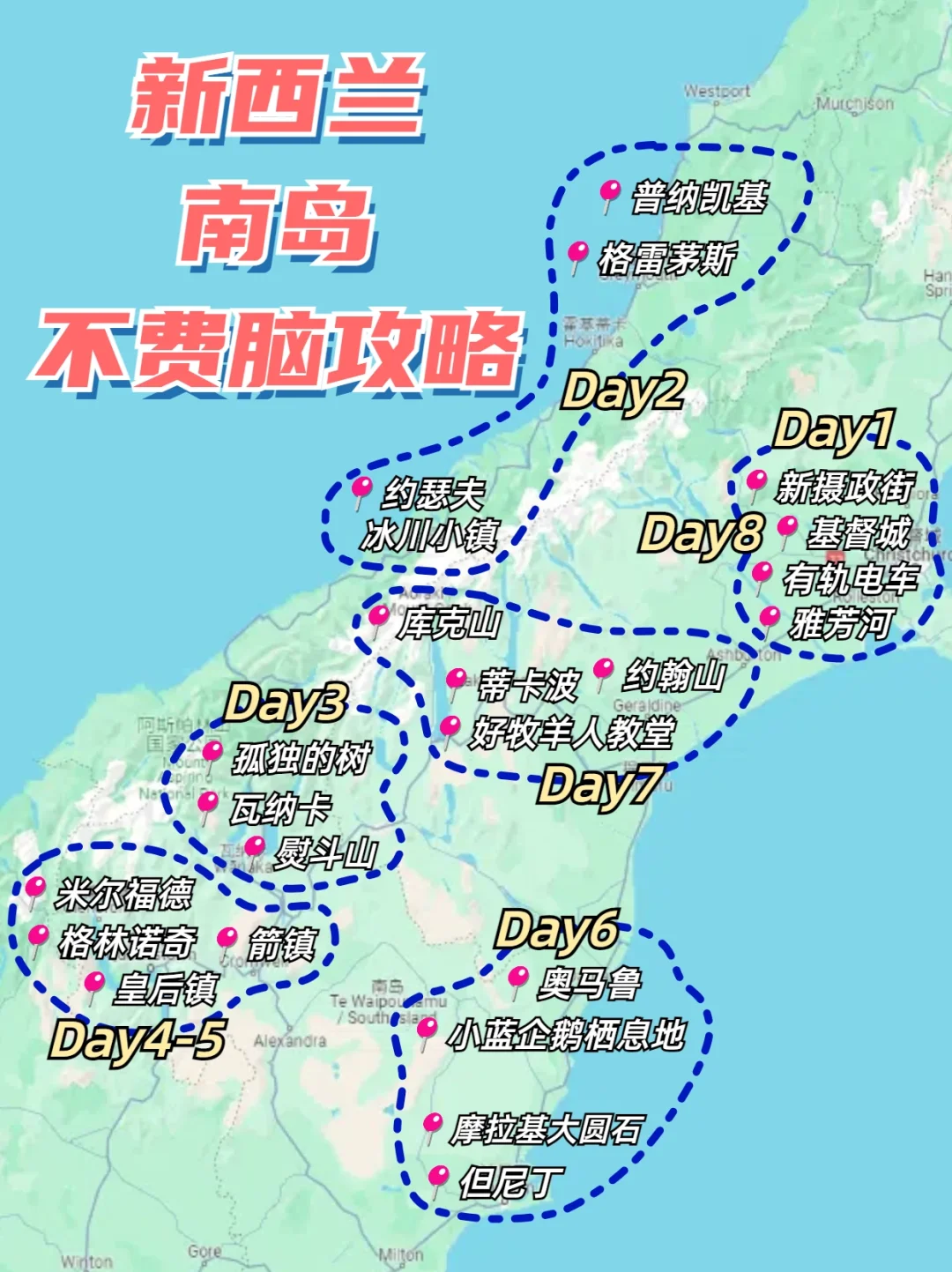 听劝!新西兰南岛环线，不绕路攻略!