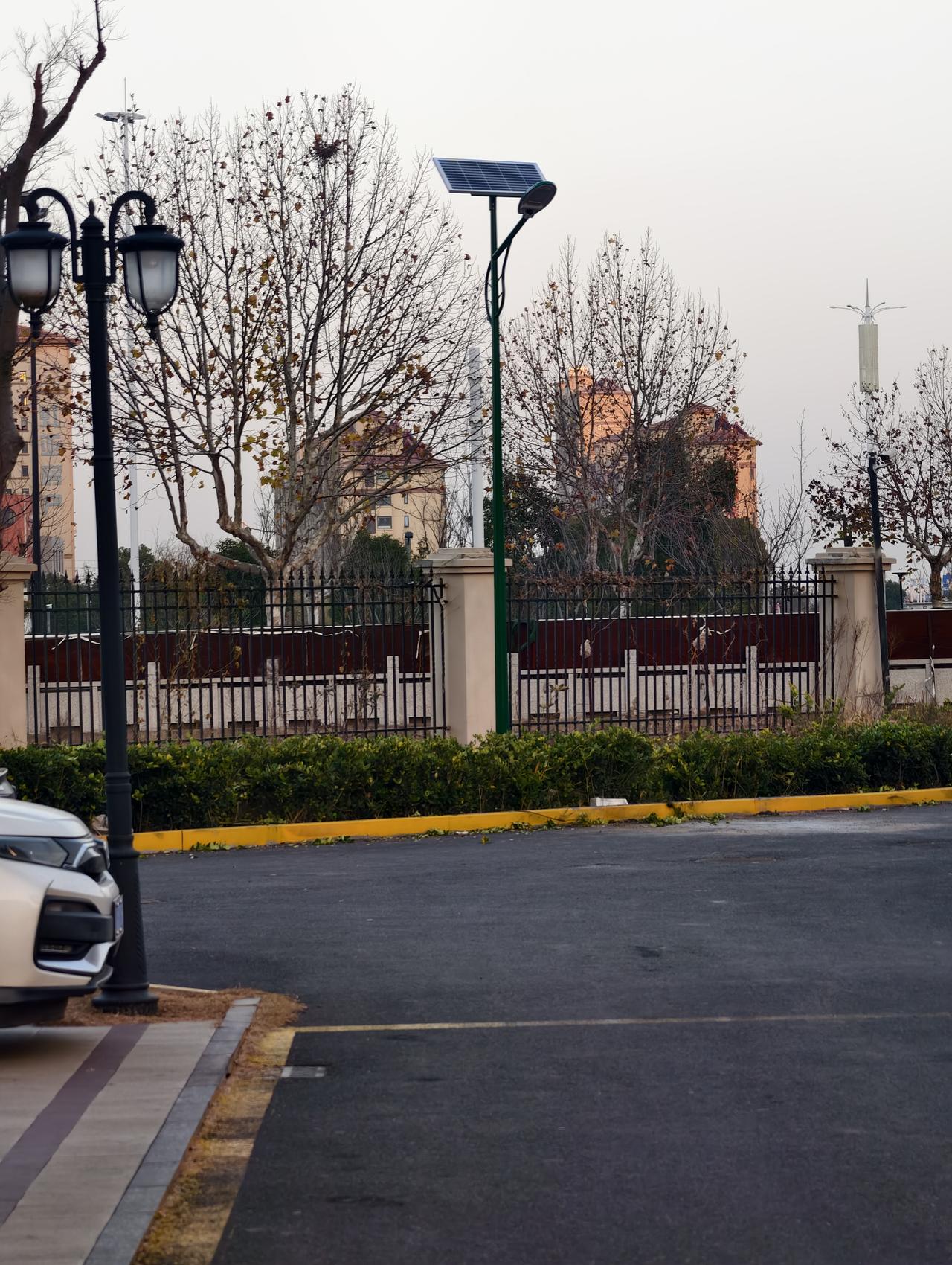 今天是金碧物业走后的第44天。

今天下午，我们的带头大哥找人把路灯扶了起来，安