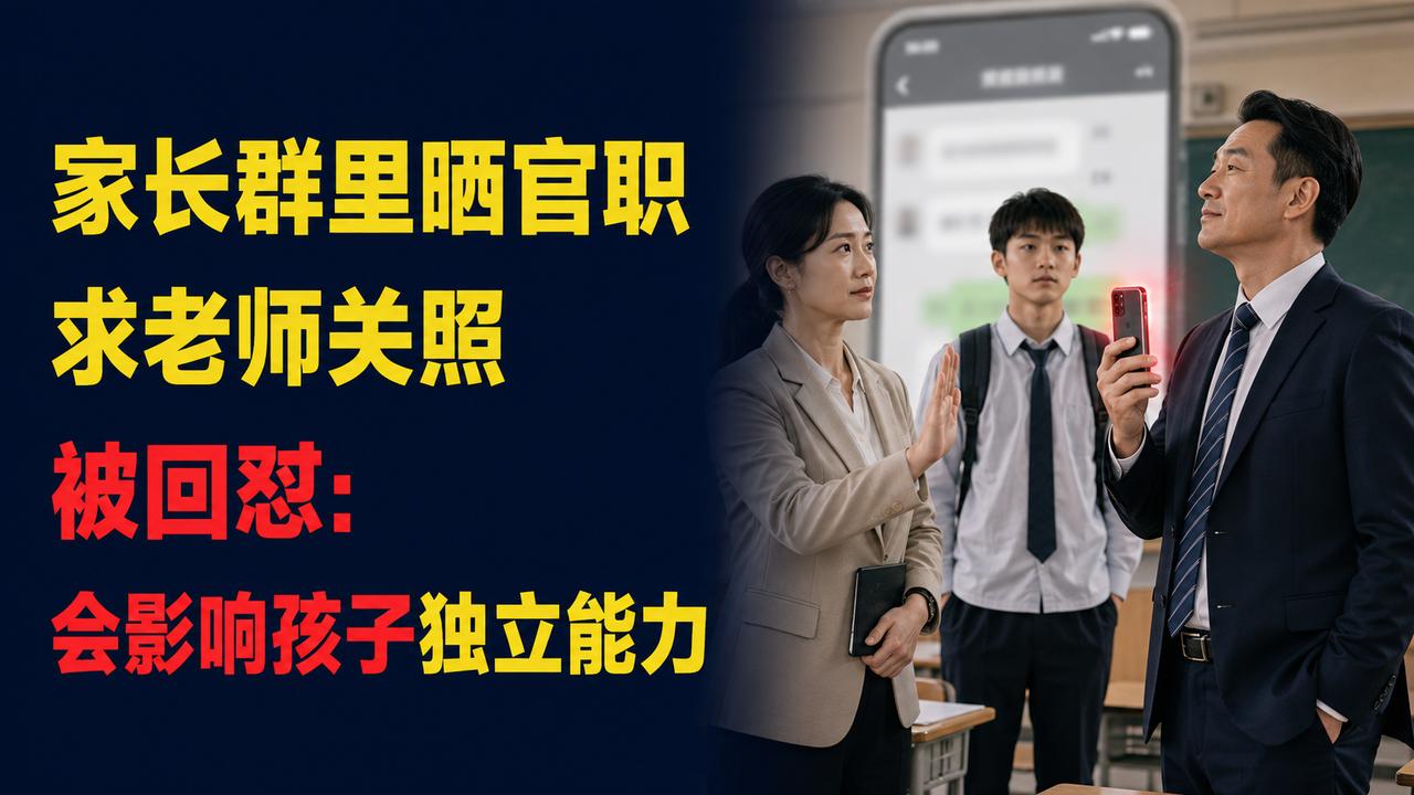 家长群里晒官职求老师关照，被回怼：会影响孩子独立能力
班级群里亮身份求关照，如今