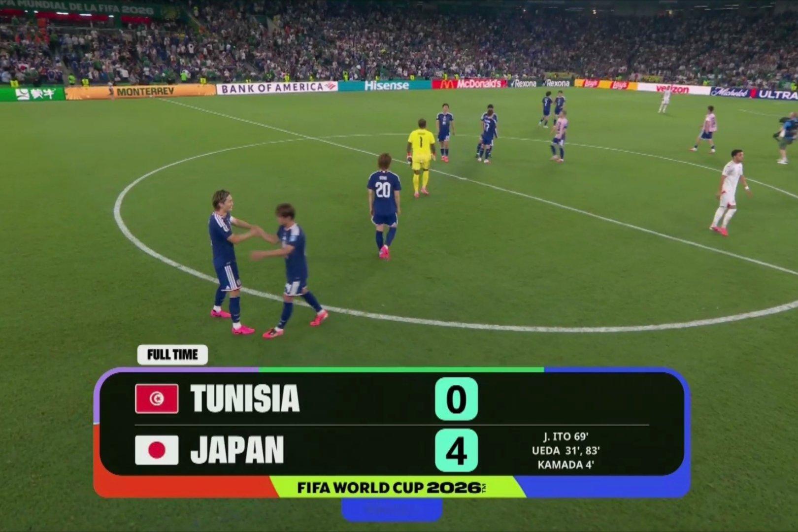 日本4:0大胜突尼斯，看完这场比赛，大家肯定有话说。世界杯