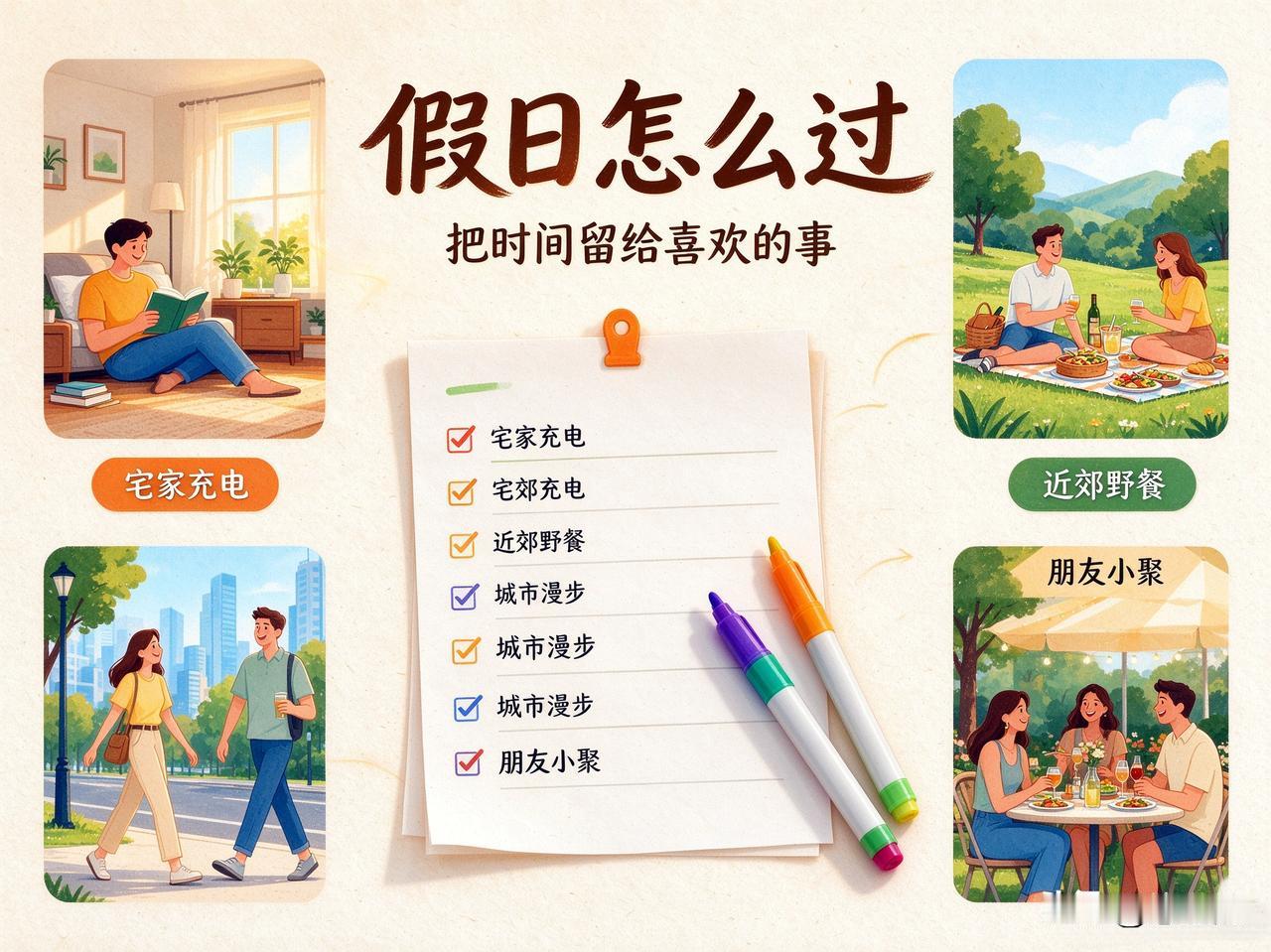 有朋友说，每到节假日就困惑，不知是待在家里好还是外出好？待在家里吧，怕无聊；外出