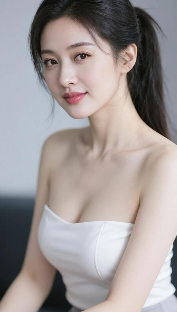 AI马尾甜照 抖音ai创作 我的穿搭破烂分享 极简主义风格 个人写真照