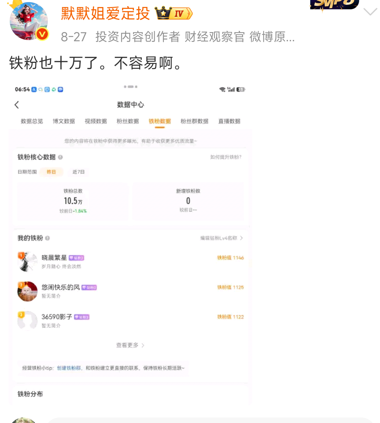 刷推荐，刷到别人铁粉都10万。。。。敢情微博活人都去她那了吧[柯基][柯基] ​