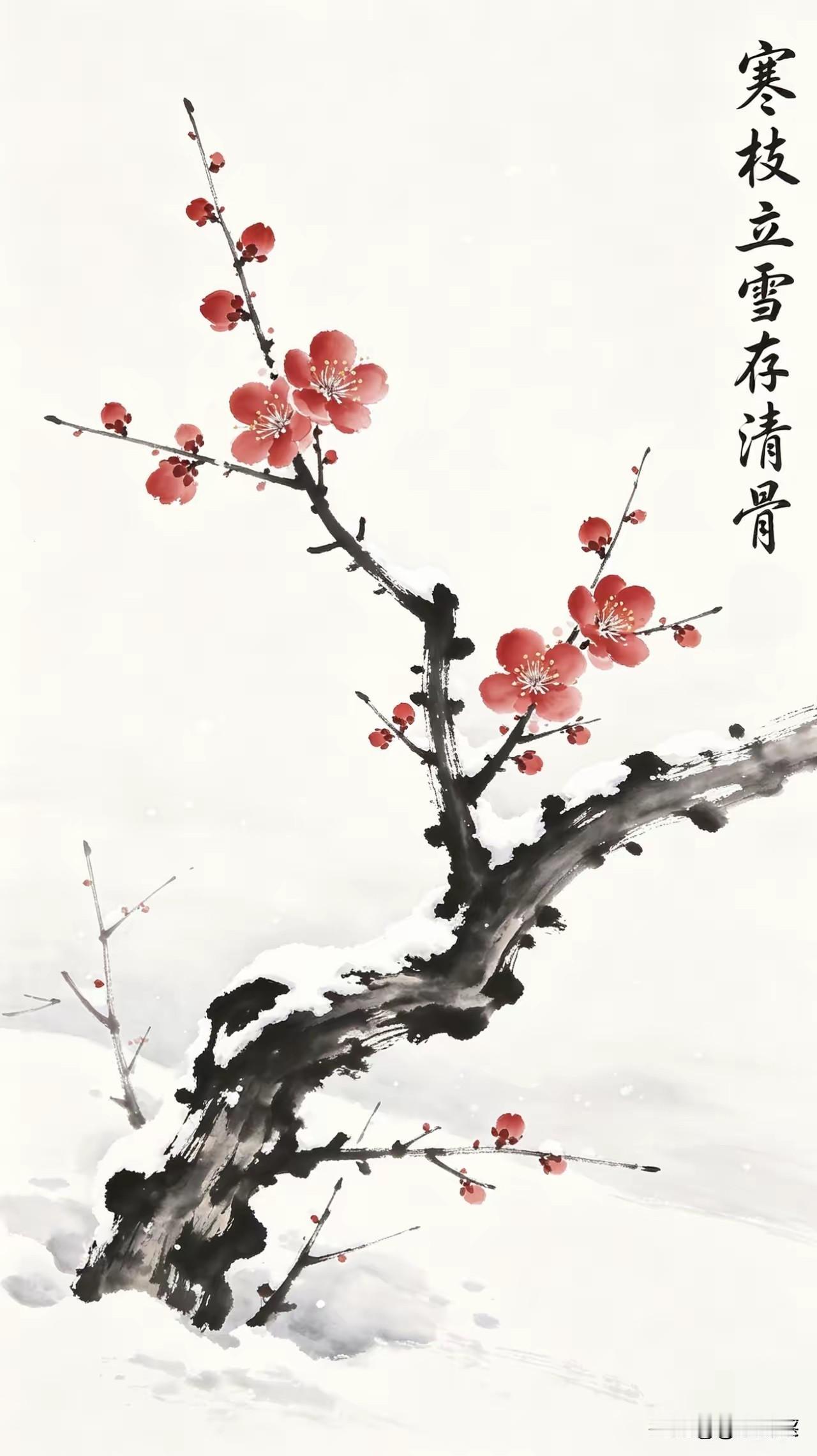 寒枝立雪存清骨
疏影横斜见品格