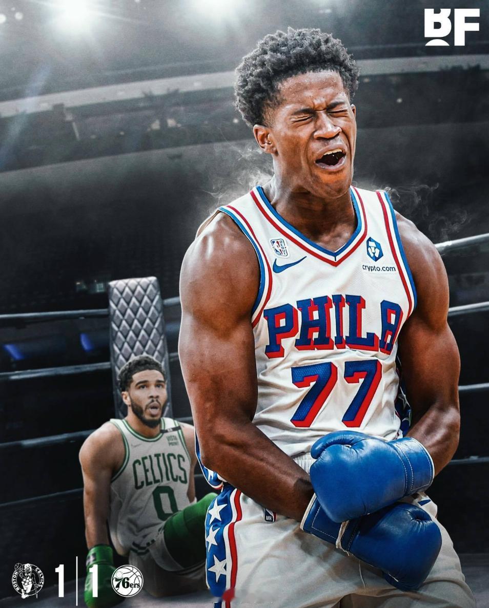 埃奇库姆今天轰下30分10篮板2助攻2抢断，帮助76人以111比97击败凯尔特人