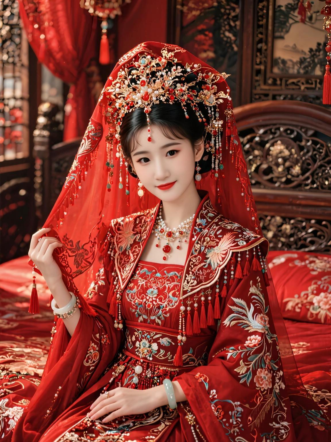 AI中式红妆写真