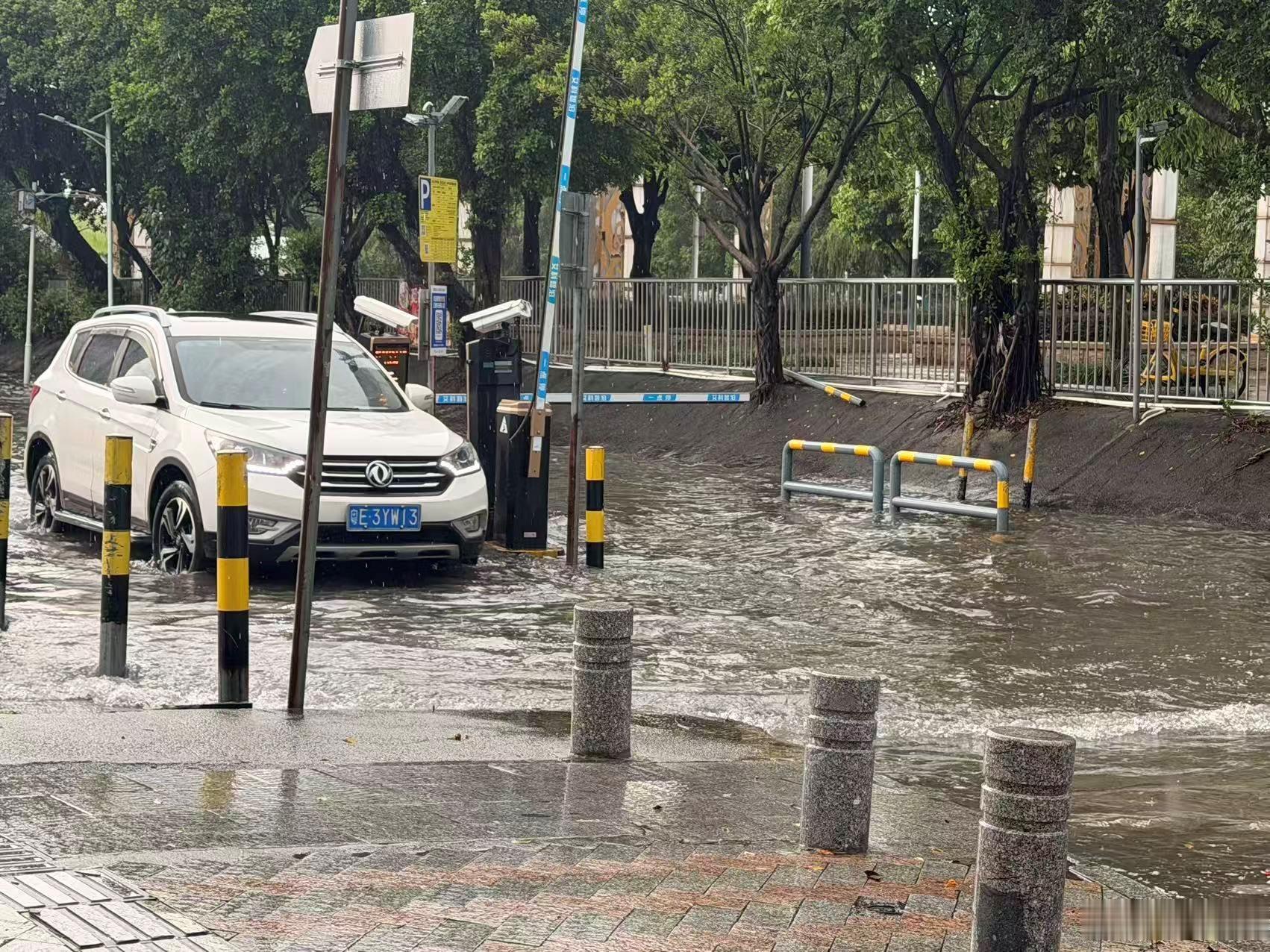 台风天路面极易大面积积水，暗藏熄火、泡水、失控多重风险，通行牢记四项安全操作。第