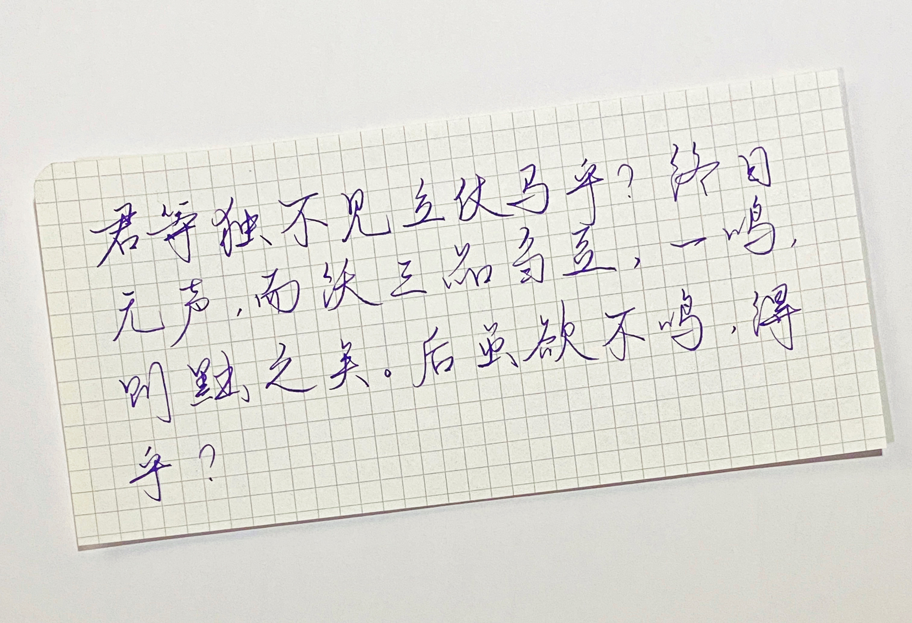 练字  后虽欲不鸣，得乎？ 