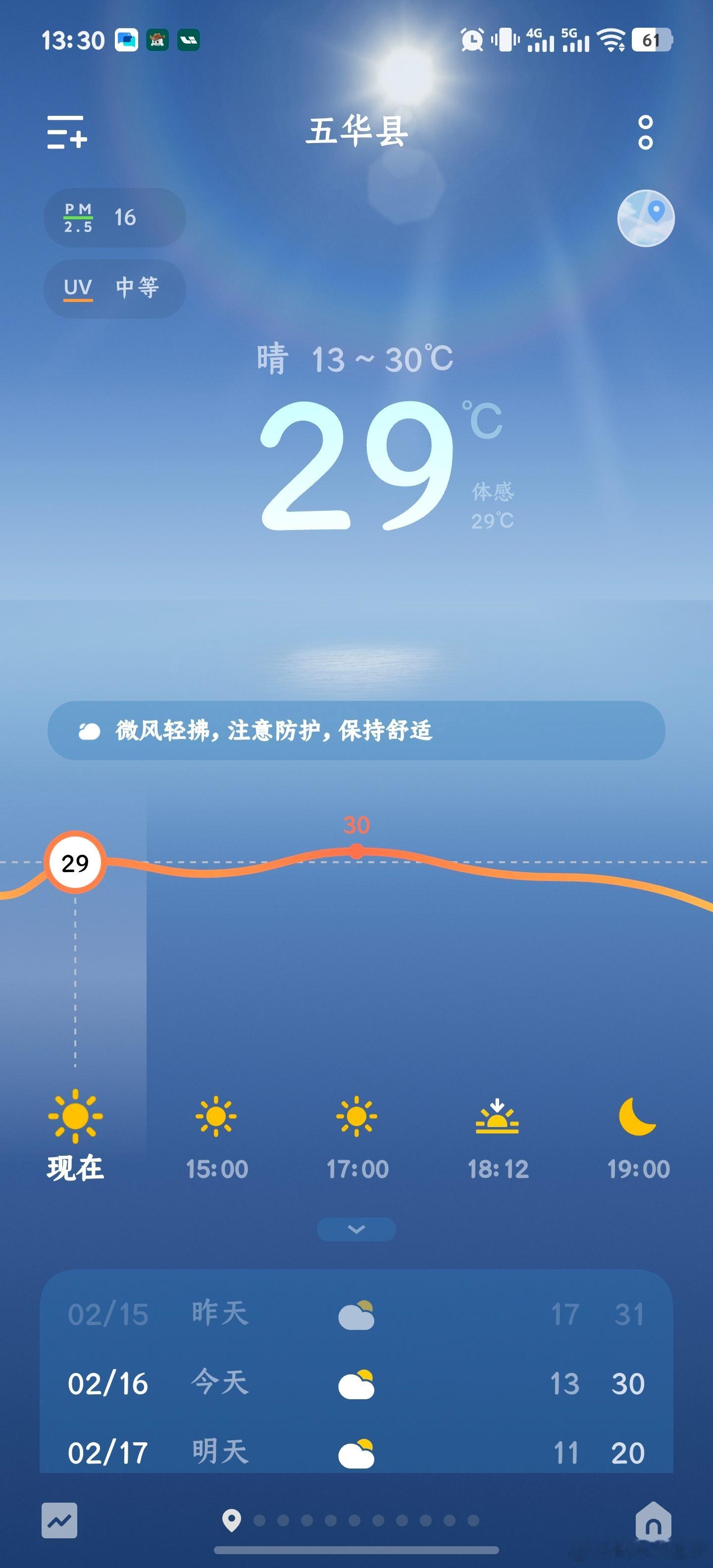 今年除夕气温怎么这么高，印象里第一次过年温度达到30度的，你们那里呢？ 梅州·五