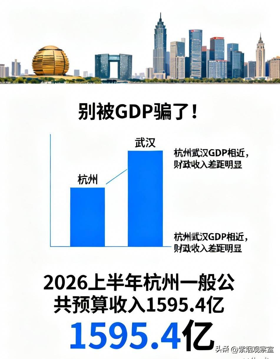 别被GDP骗了！杭州武汉GDP看上去差不多，财政收入差距却一目了然
 
很多人看