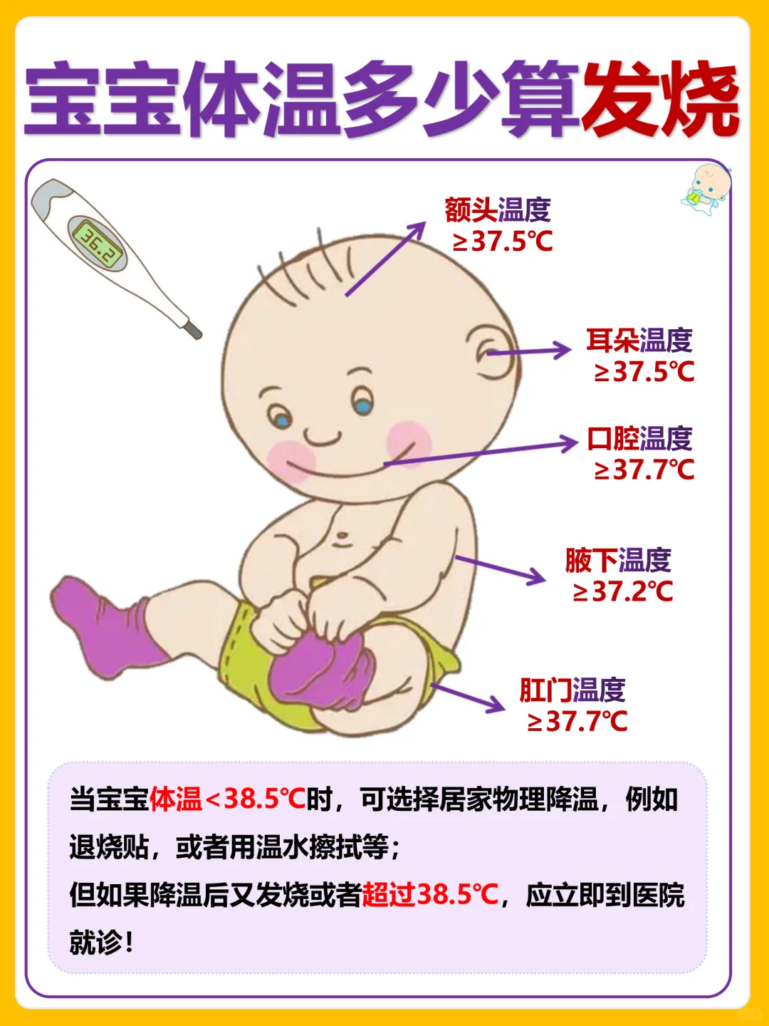 宝宝多少度算发烧🤒！不要再做无知爸妈了