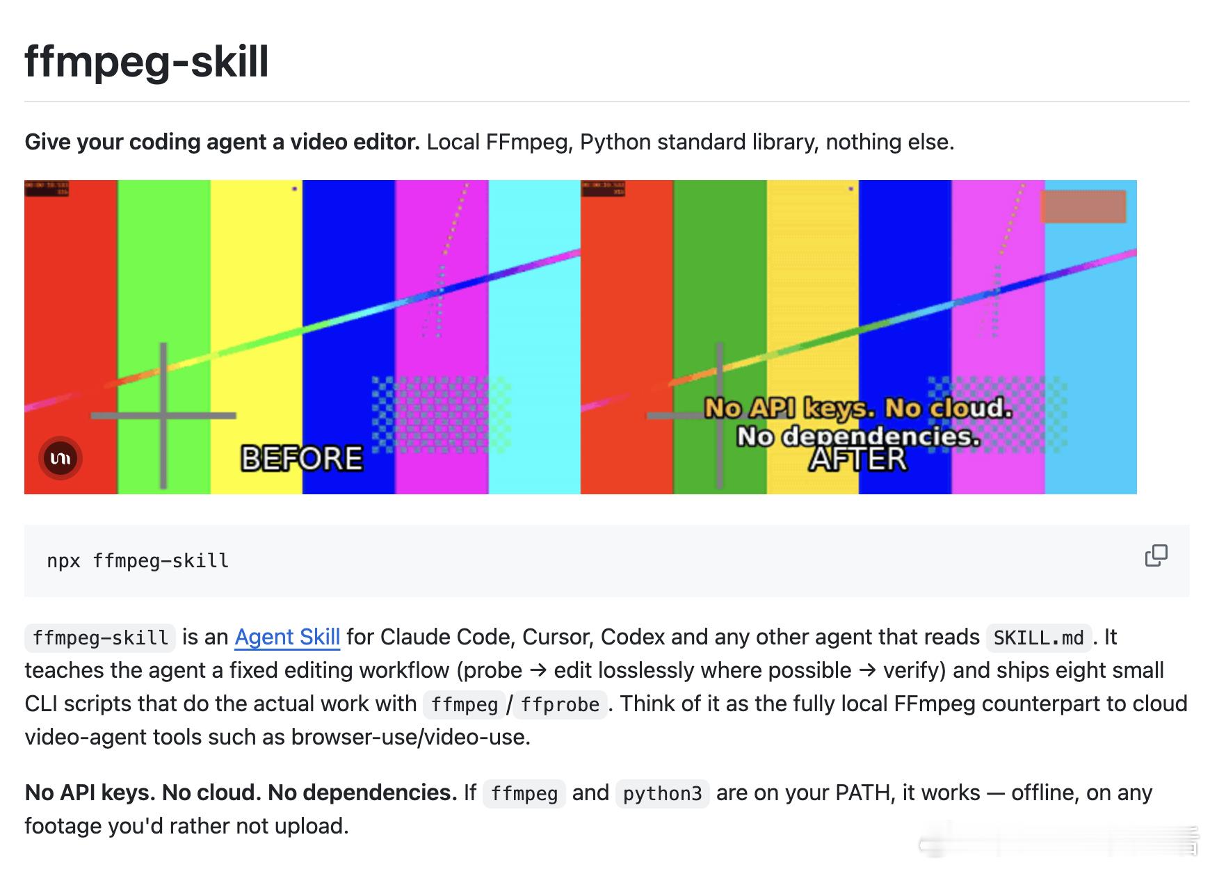 探究本地视频编辑的「黑匣子」：ffmpeg-skill——给智能编码代理一套可复