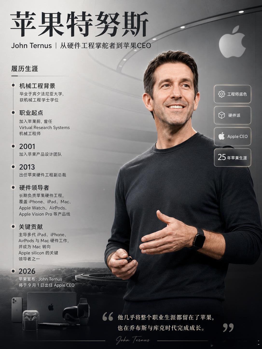 特努斯时代苹果往哪走 看特努斯，不能只看他是不是库克接班人，要先看苹果三代掌舵人