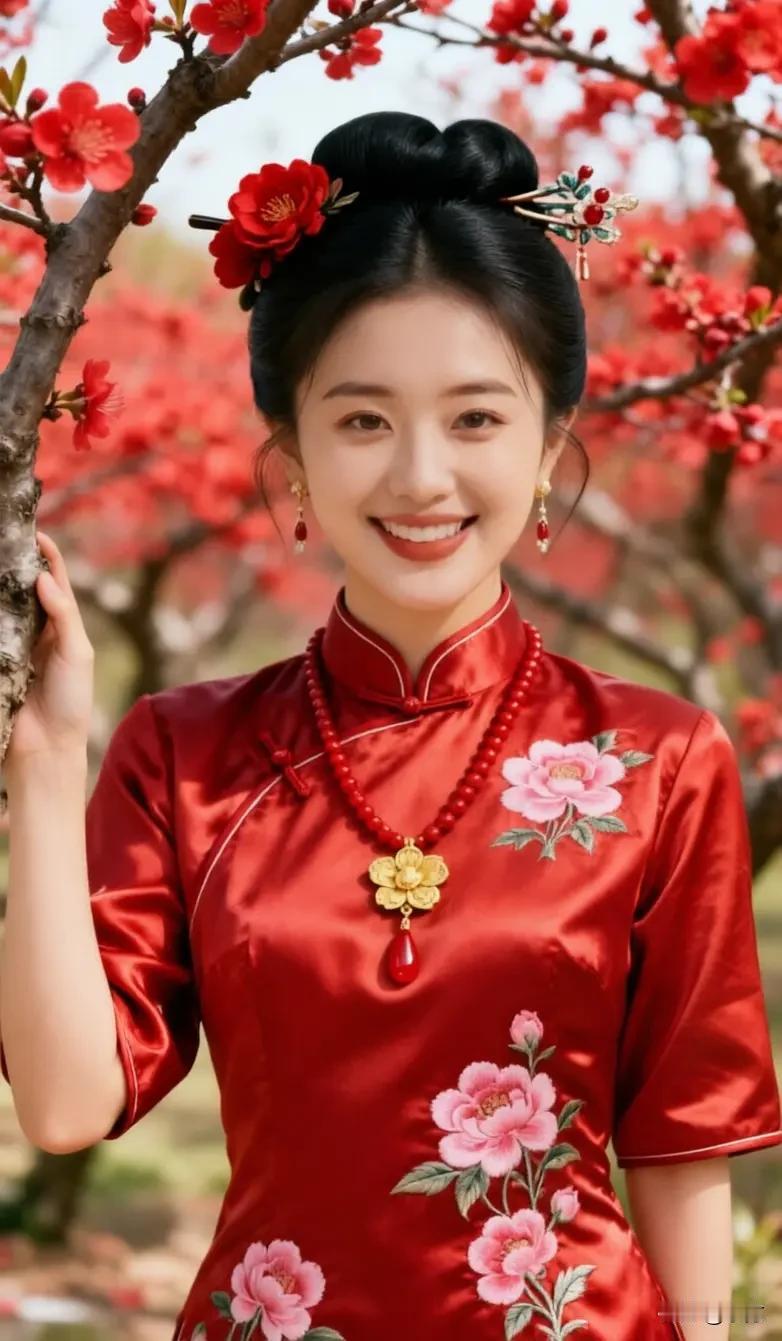 春日旗袍盛装写真，美人与花海相映成趣🌸💃