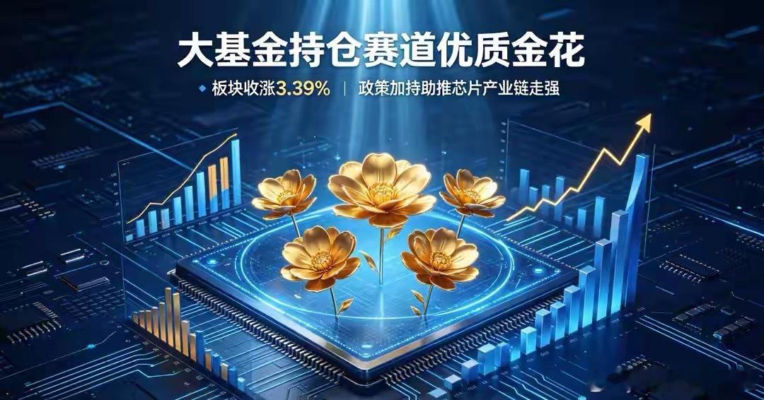 大基金持仓赛道5朵金花曝光！政策加码，板块飙升3.39%芯片板块今天彻底爆发，收