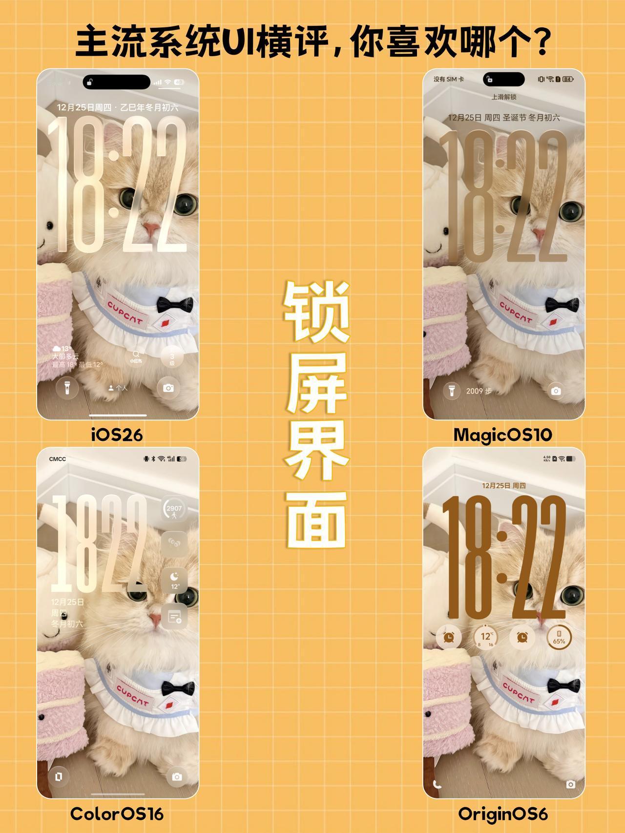 主流系统UI汇总，不看品牌你喜欢哪个？

如果不看品牌的话
iOS26、Magi