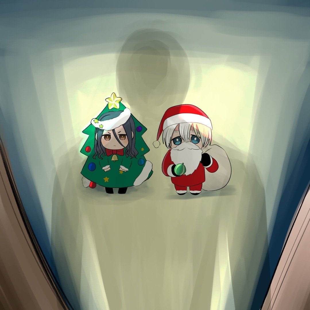 防风少年  圣诞老人和圣诞树🎄 可爱晕了 绘：nln_waku_2  