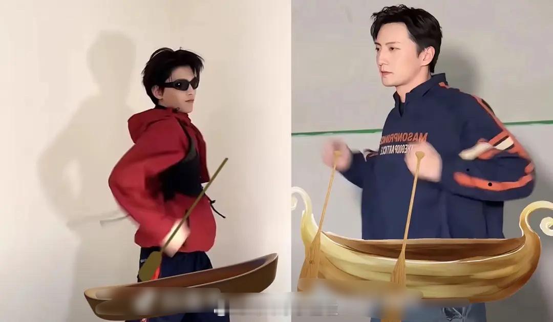 哈哈哈哈哈哈！笑鼠我咯！划船🚣兄弟👬！明年端午他俩一起去赛龙舟…我包看的！丁