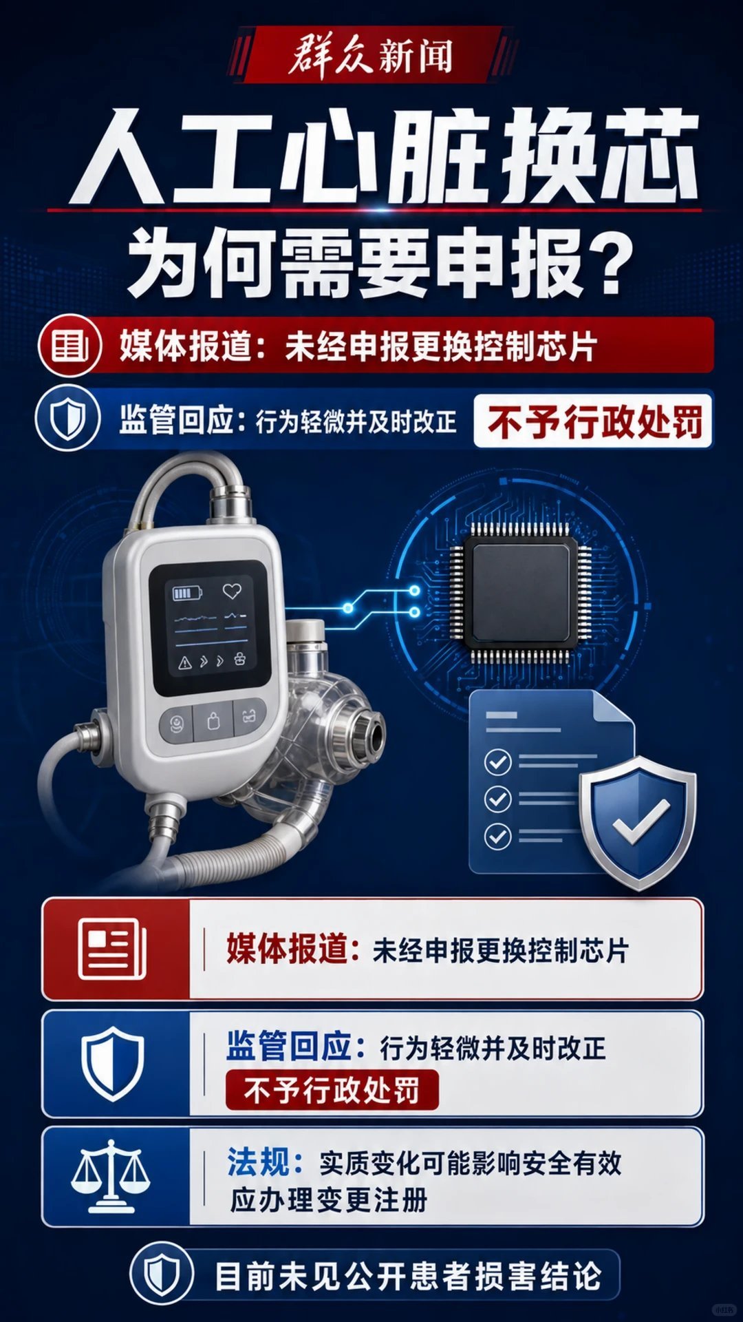 国产人工心脏被举报擅自换芯片国产人工心脏头部企业同心医疗陷入合规争议，有患者拆开