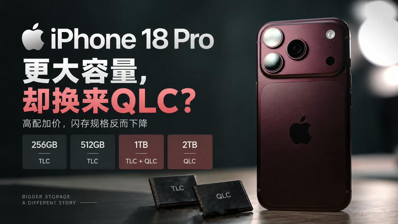 iPhone18Pro1TB采用QLCiPhone18 Pro的存储方案属实有点