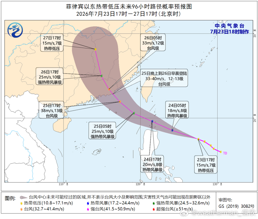 【台风红霞】今天18时，中央气象台发布台风黄色预警。目前菲律宾东侧的热带低压在未