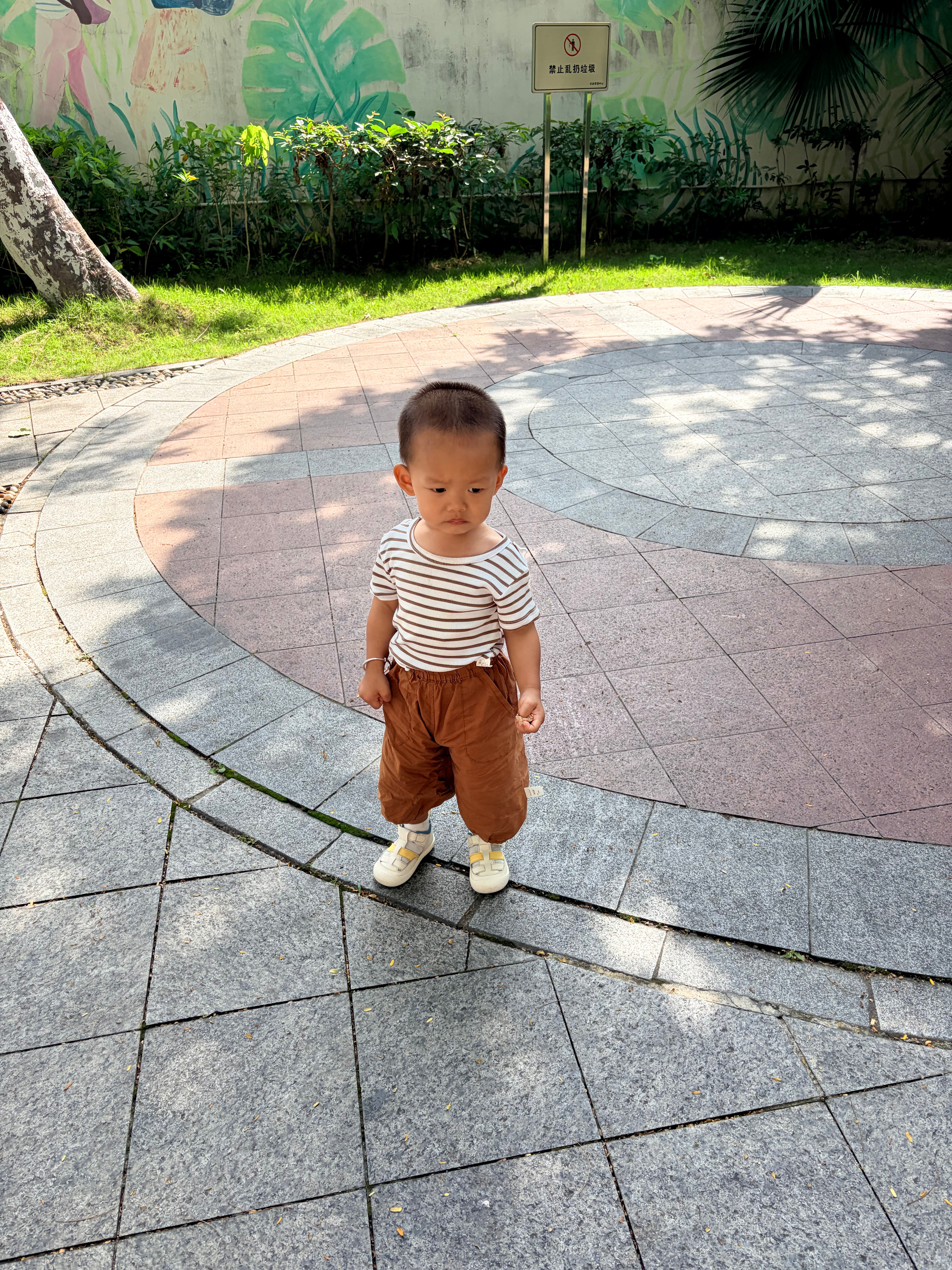 早上跟着宝爸出门去公园了，好热🫠这条是越来越不适合外出了
