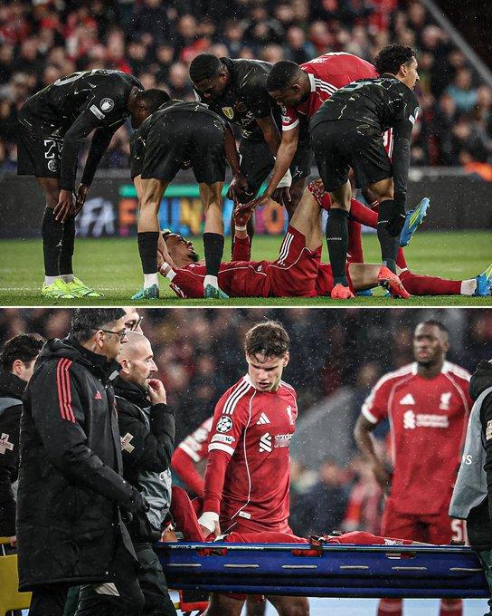 埃基蒂克在遭受非接触性腿部受伤后被担架抬出球场时，受到了巴黎圣日耳曼和利物浦球员