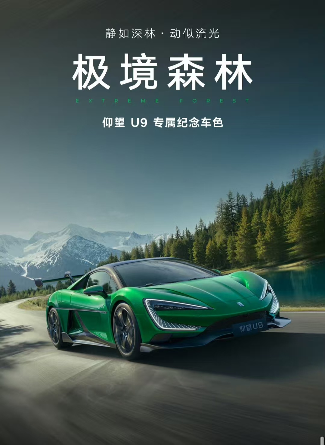 仰望U9专属纪念色上市 仰望U9的专属纪念色极境森林终于官宣了，这抹绿也太会了吧