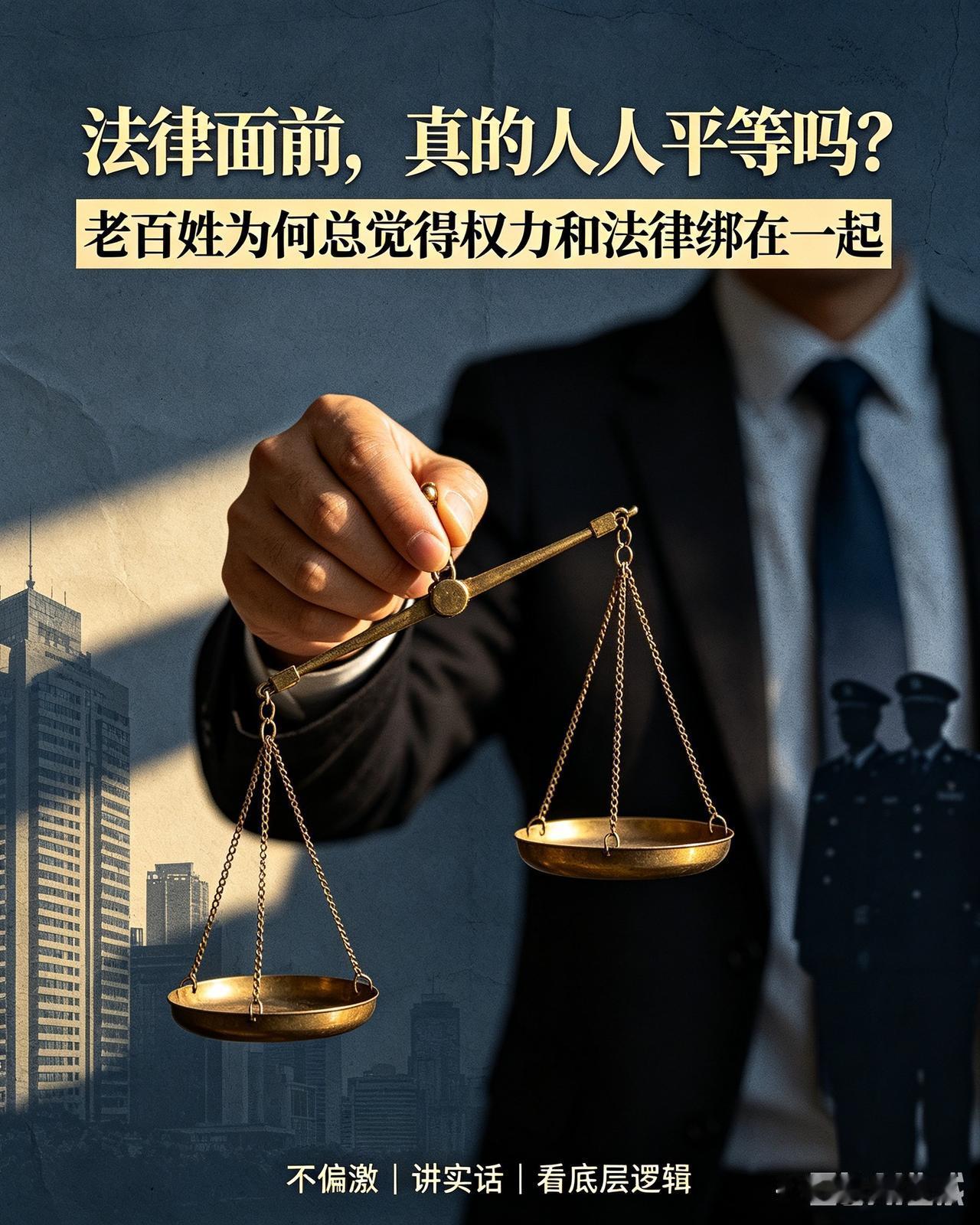 为什么老百姓总觉得：权力和法律分不开？为何很难做到绝对人人平等？

很多普通人心
