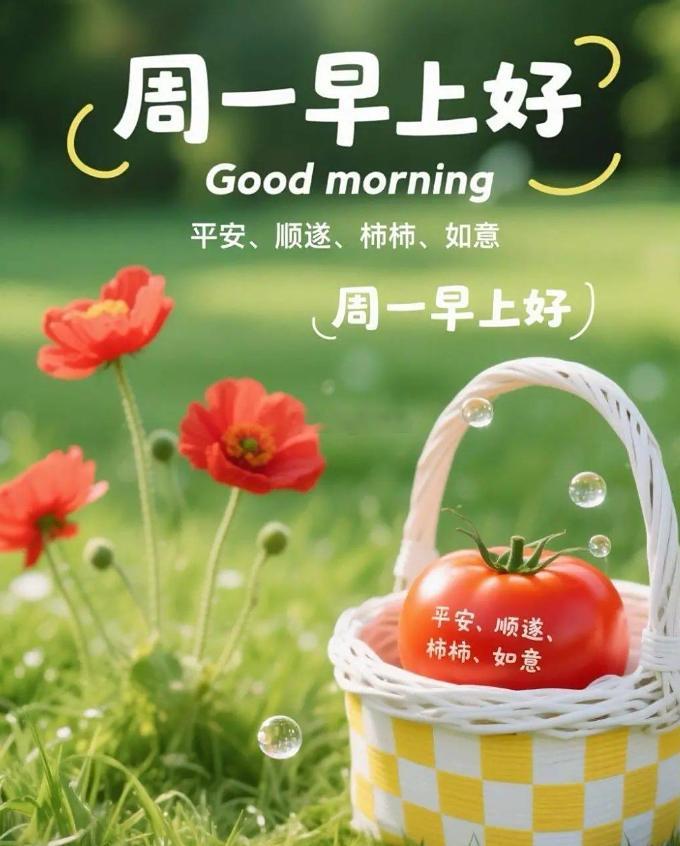 早安 晨光正好，朝气蓬勃，新的一周如约而至，伙伴们早上好！周一