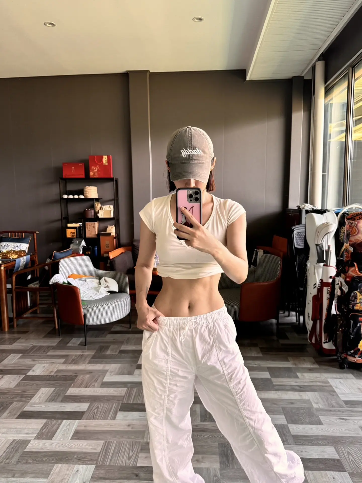 练球能给你练到腹肌马甲线全出来🏌️‍♀