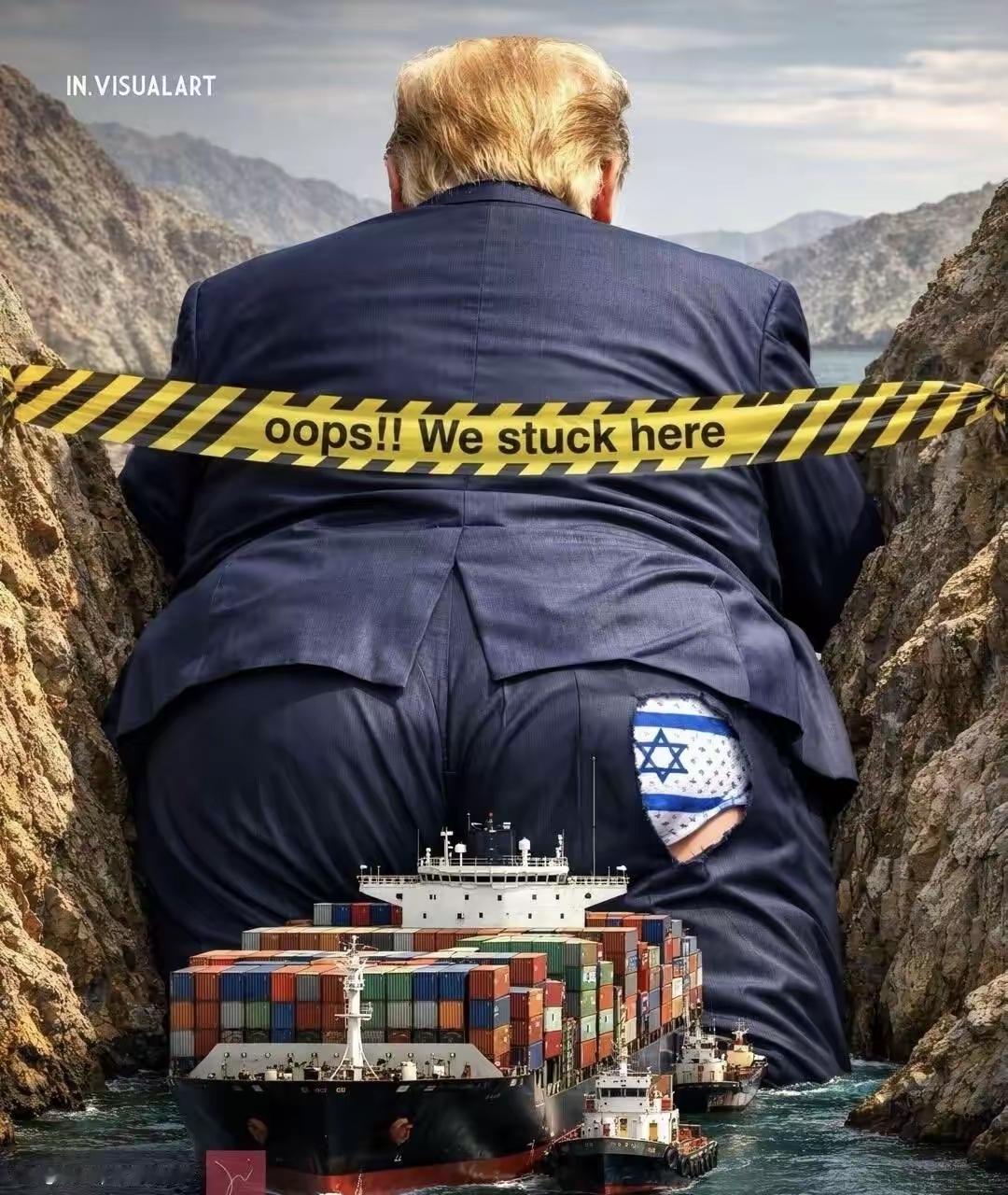 这些是漫画，是美国网友为讽刺特朗普而制作的。
非常形象的表现出特朗普霸道和贪婪