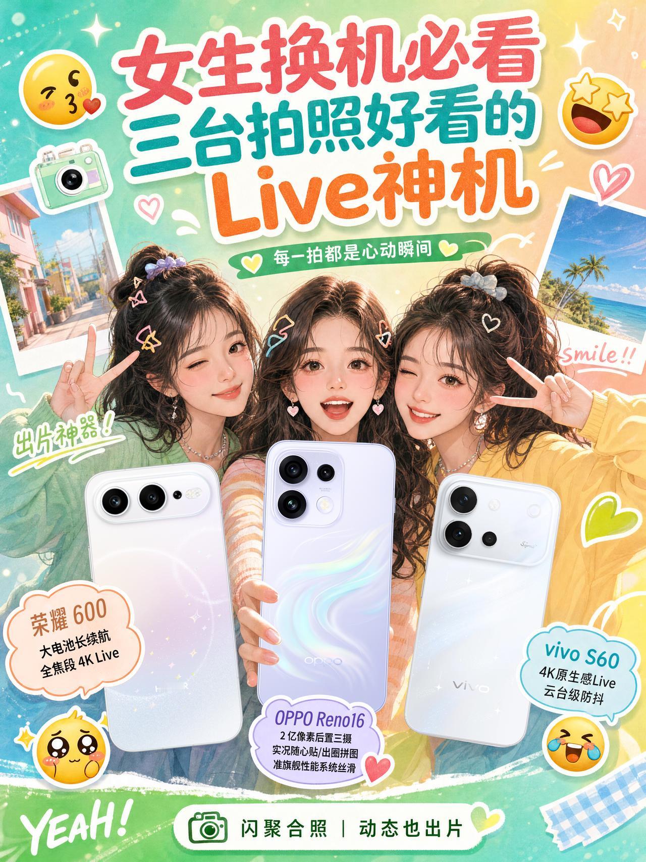毕业旅拍Live神机对比，三款新机怎么选？

现在这年头，高考完暑期旅拍或拍毕业