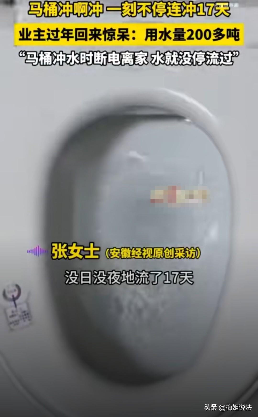 智能马桶反被“智能”误！河南洛阳，女子回四川过年期间，突然接到自来水公司的电话，