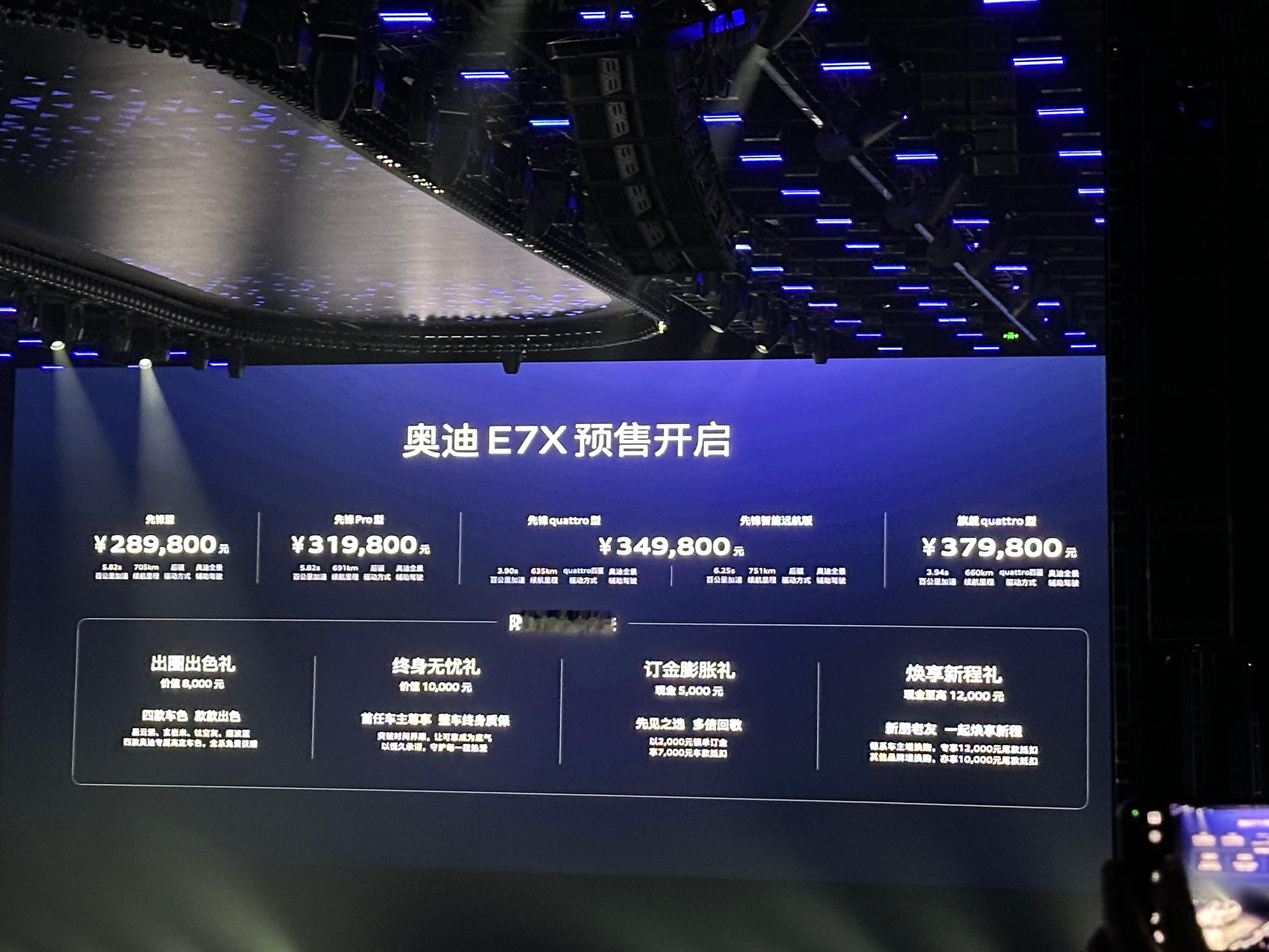 奥迪E7X预售28.98万元起把智能+豪华拉满了的奥迪E7X预售价竟然28.98