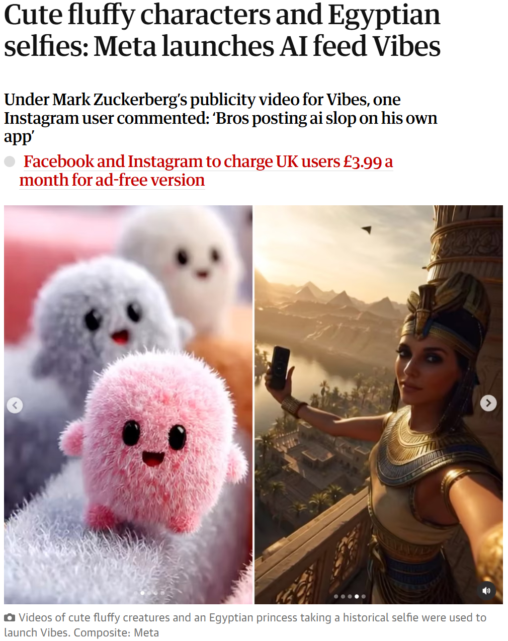 Meta 上线 Vibes 短视频平台，最大特色是平台所有内容都由 AI 生成。