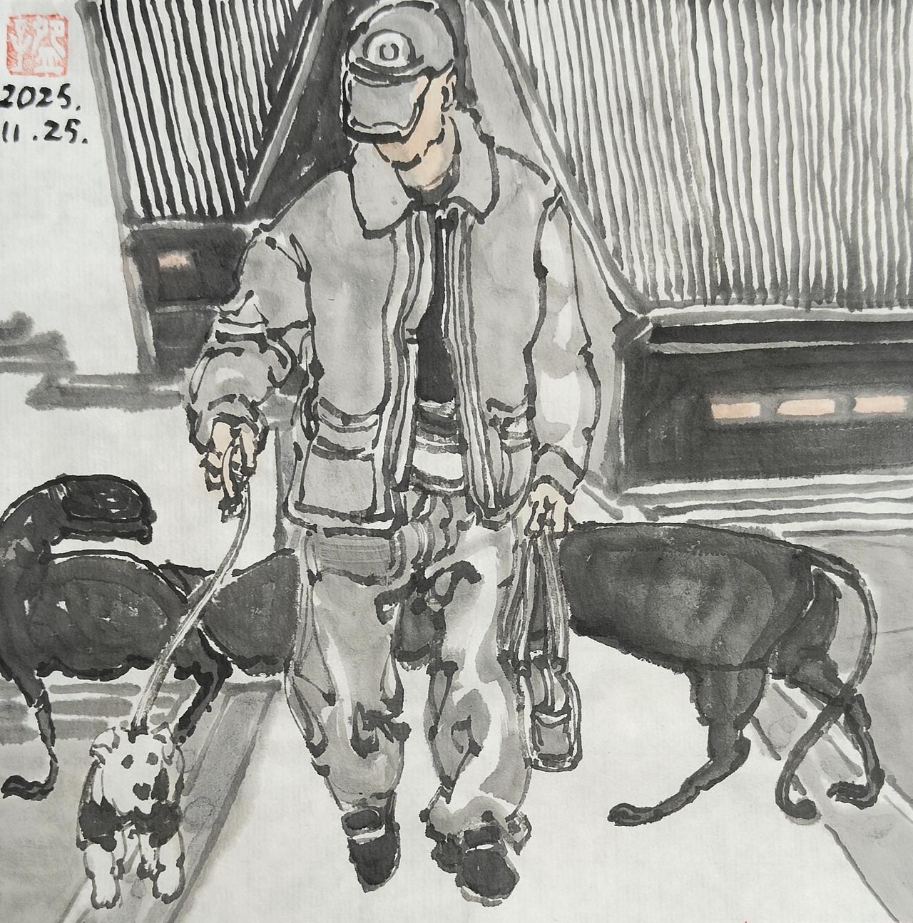 碗子的纸片水墨