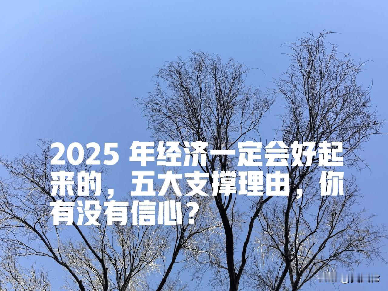 眼瞅着 2025 年到了，咱有充足的理由相信，这一年经济肯定能往上冲，底气在哪？