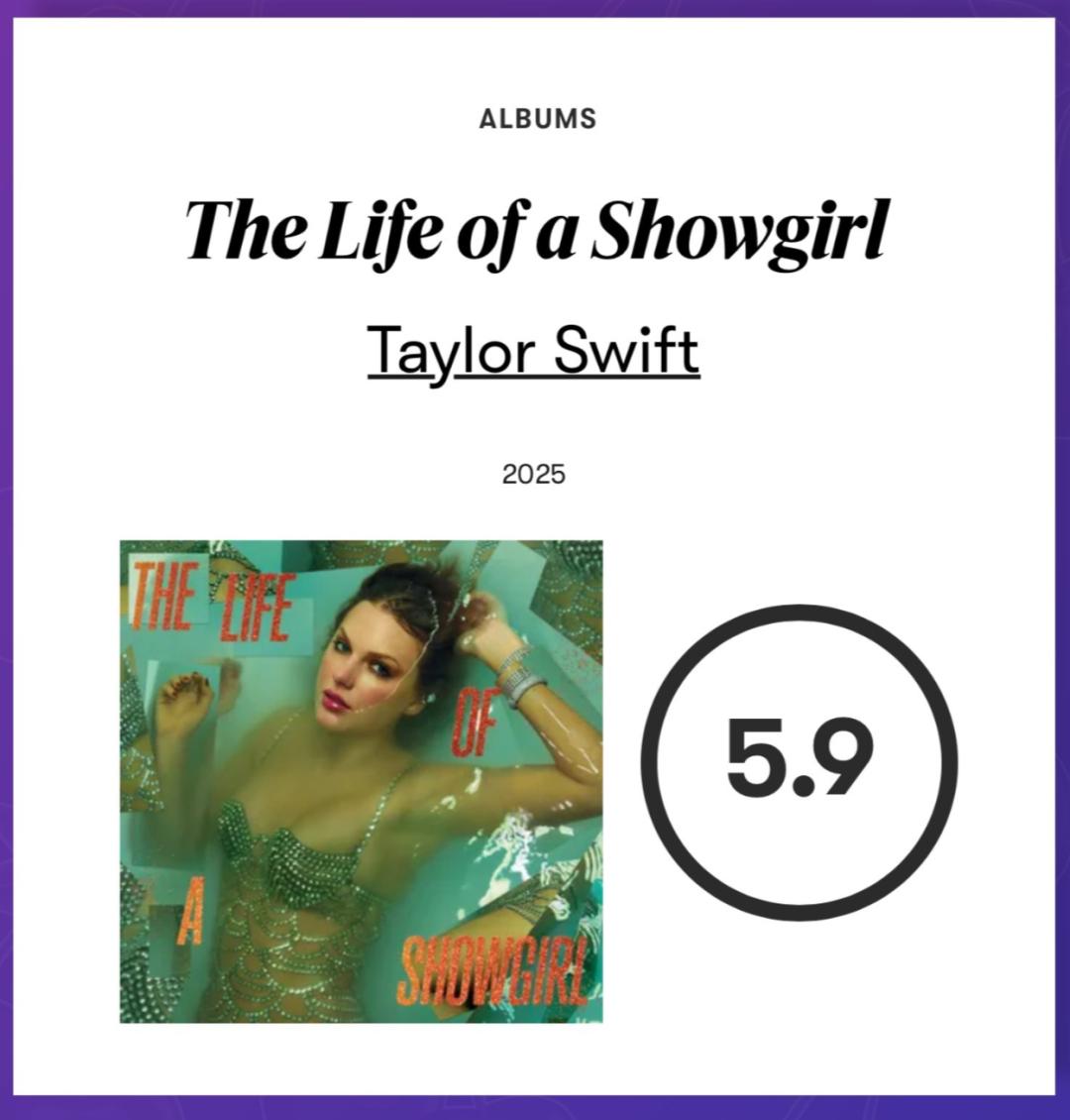 Pitchfork 给霉霉 Taylor Swift 新专辑《The Life 