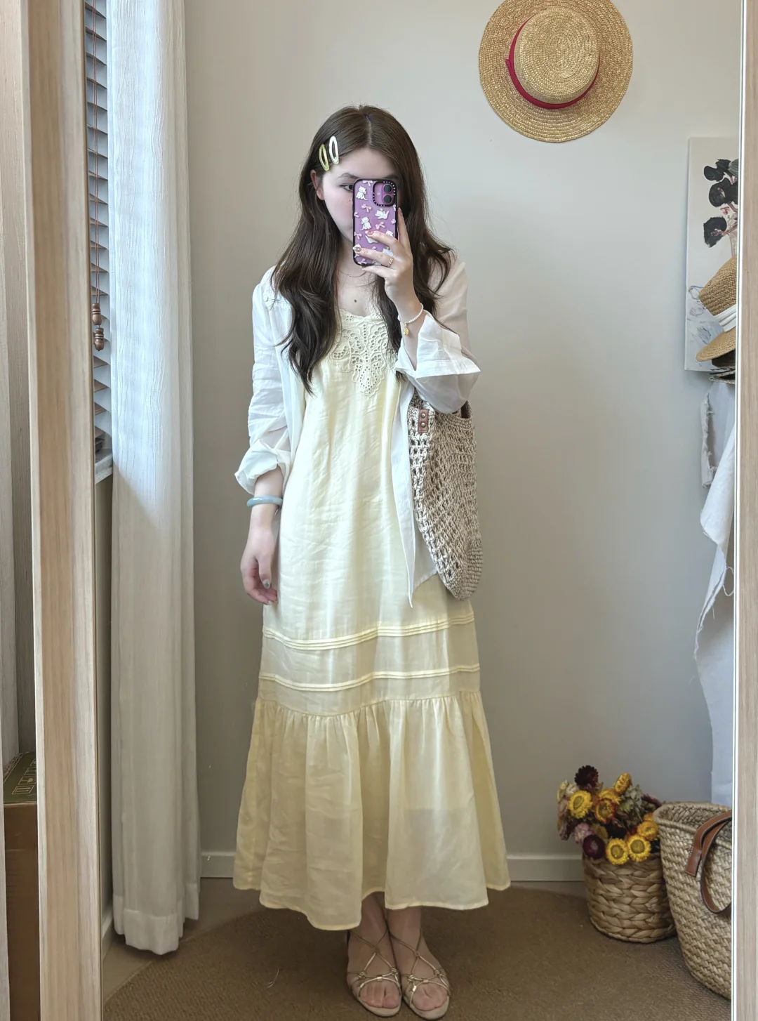 🧁🧁鹅黄连衣裙和防晒开衫～
