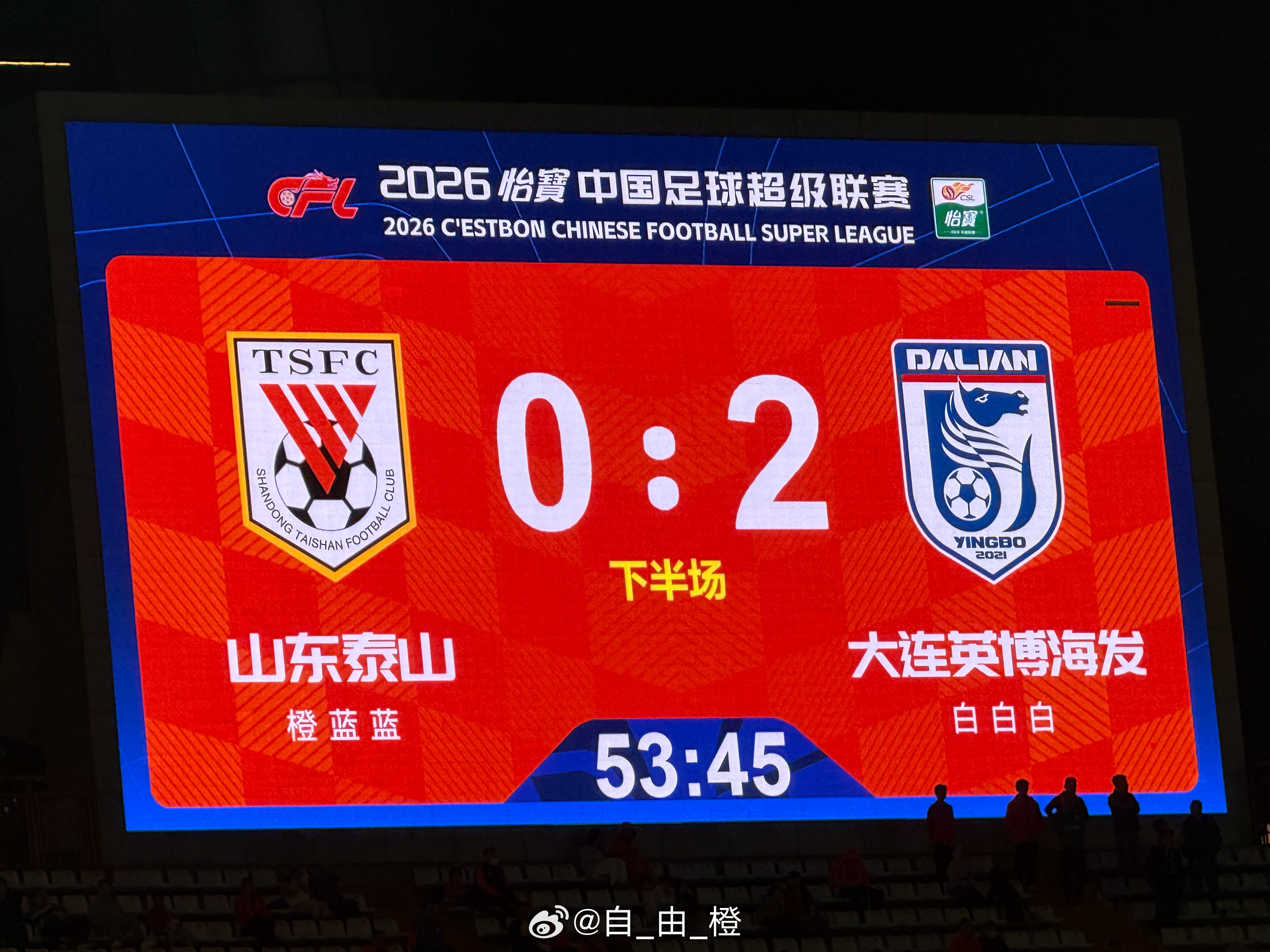 0：2！！！！！山东泰山自由橙 