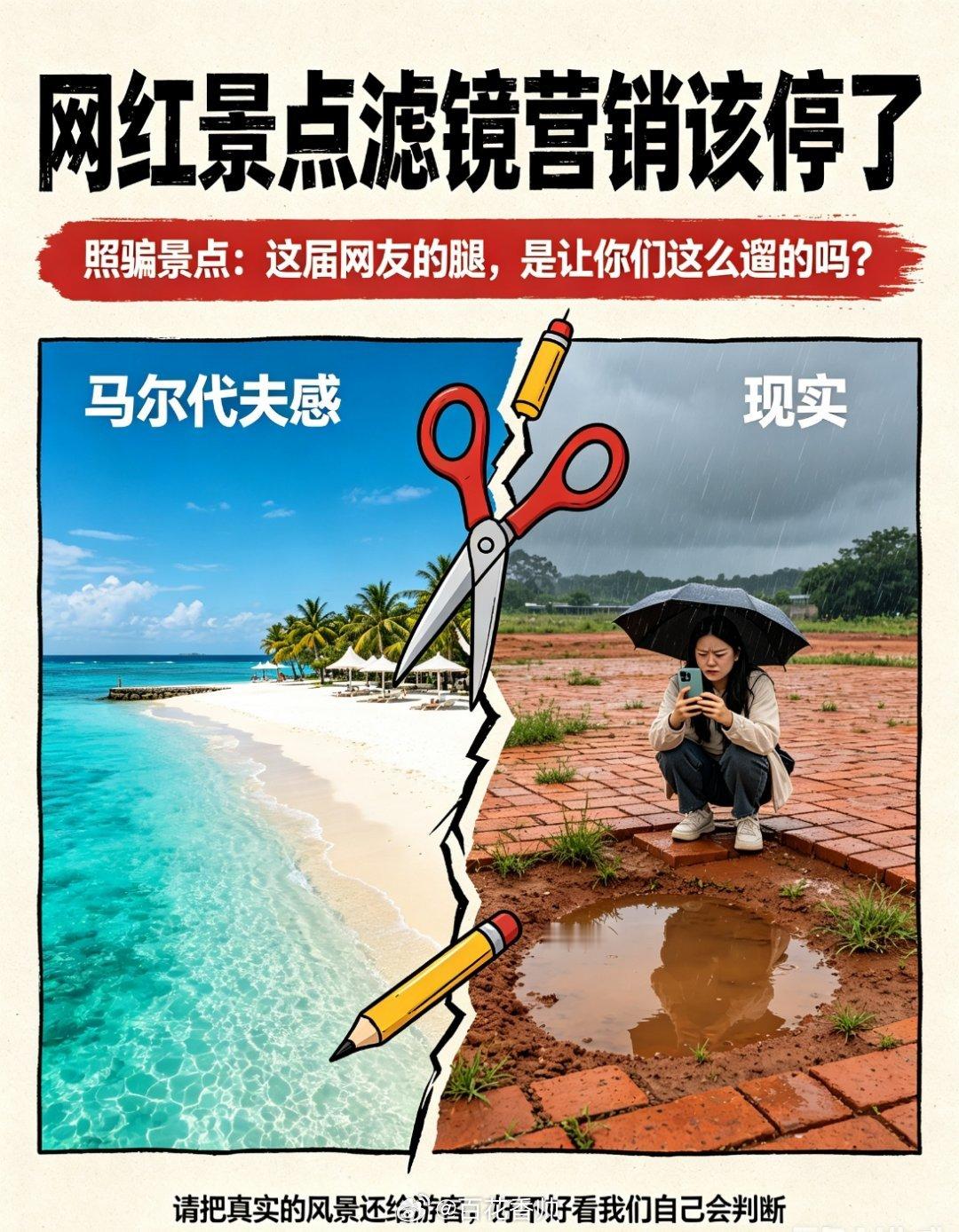 请把真实风景还给游客☞网红景点滤镜营销该停了如今网红景点滤镜营销太过分！阴雨天能