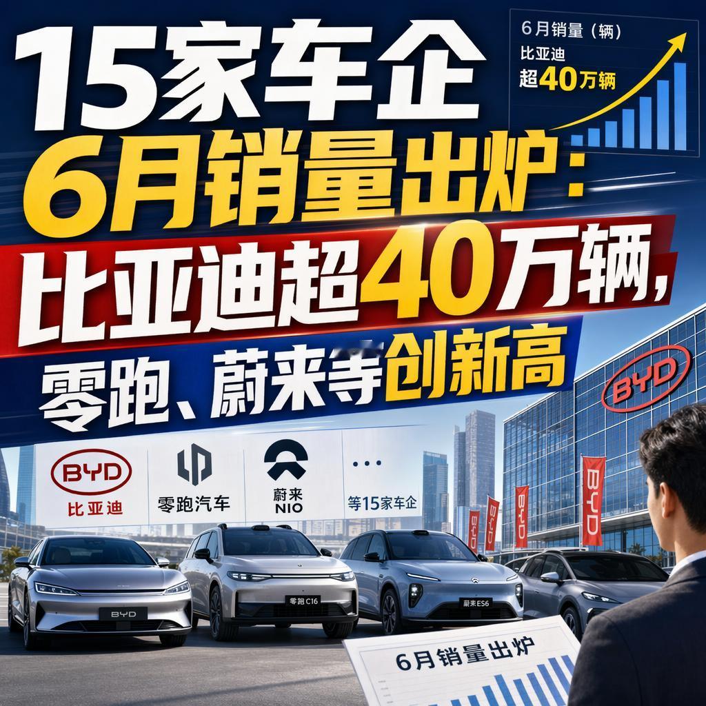 有人说新能源车市早已进入存量厮杀，增长见顶。
但6月的这份成绩单，直接把这个判断
