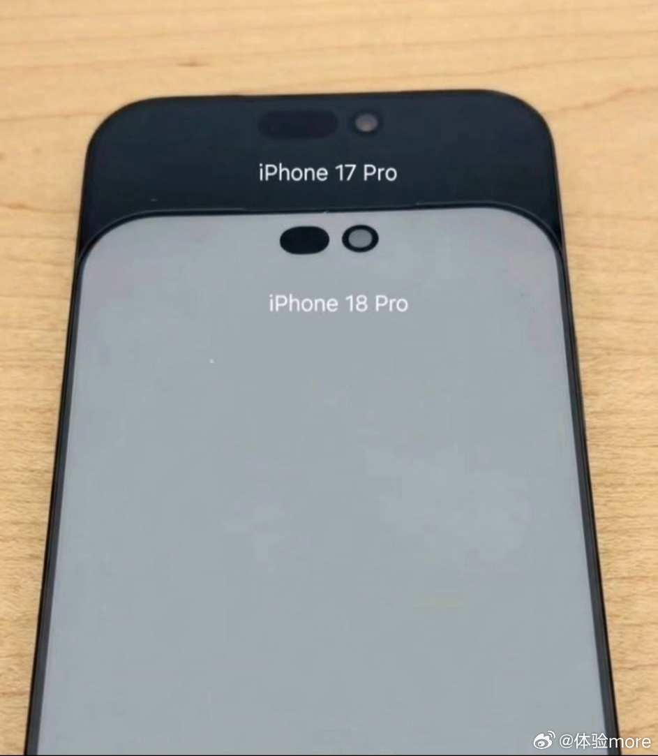 这样对比比较直观。iPhone18Pro屏幕盖板曝光